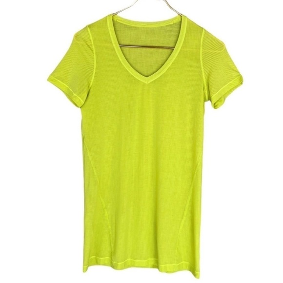 Lululemon Tonka Stripe Burnout Split Pea Karmady Short Sleeve Top - Picture 5 of 10